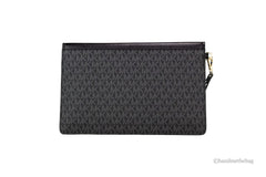 Michael Kors Maisie Large Black Pebbled Leather 3-in-1 Multifunctional Crossbody Clutch Tote Bag